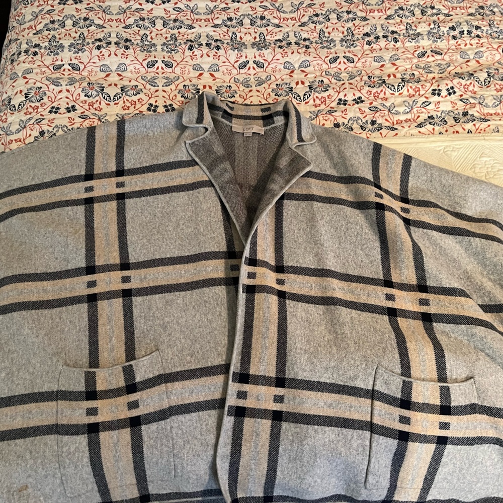 LOFT poncho blazer sweater